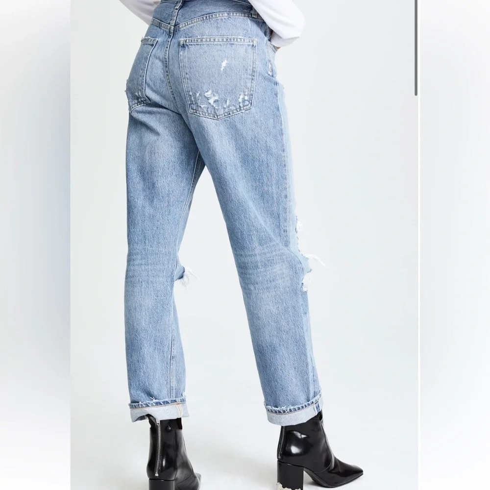 Agolde Light Blue High Rise Ripped Jeans - Picture 2 of 13